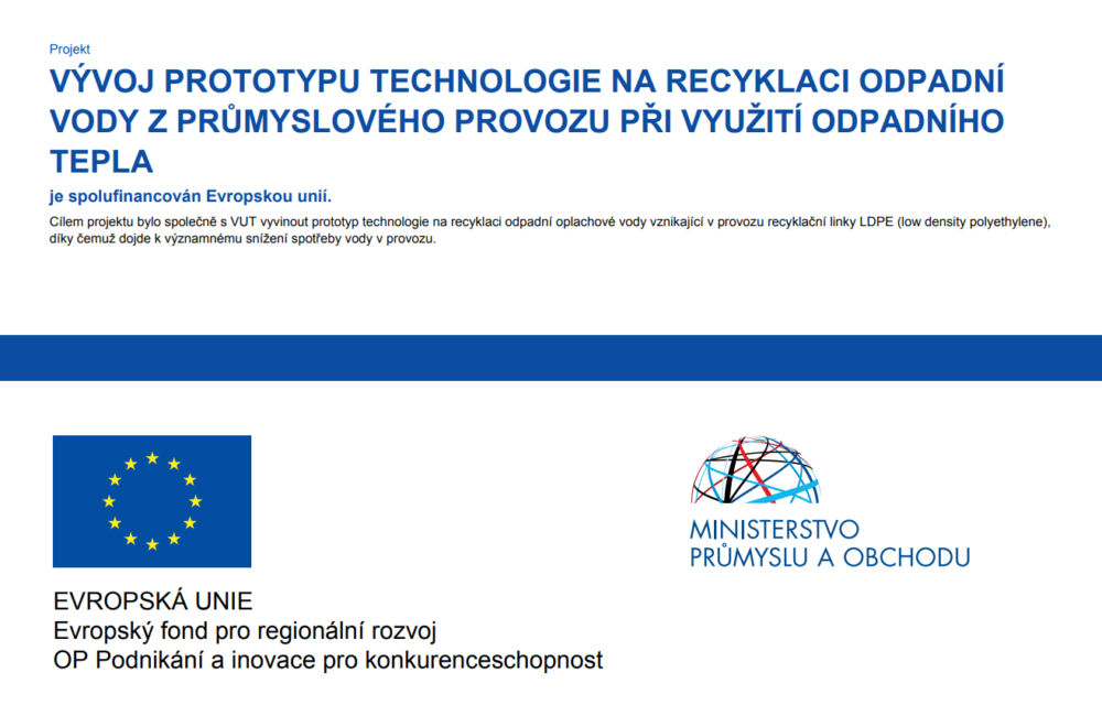 Ve spolupráci s VUT Brno, fakultou strojní a centrem NETME, jsme úspěšně dokončili projekt vývoje prototypu technologie na recyklaci průmyslové odpadní vody | HUTIRA